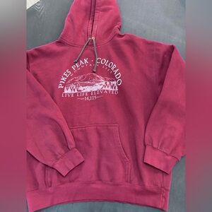 Prairie Mountain Gray and Burgundy Hoodie